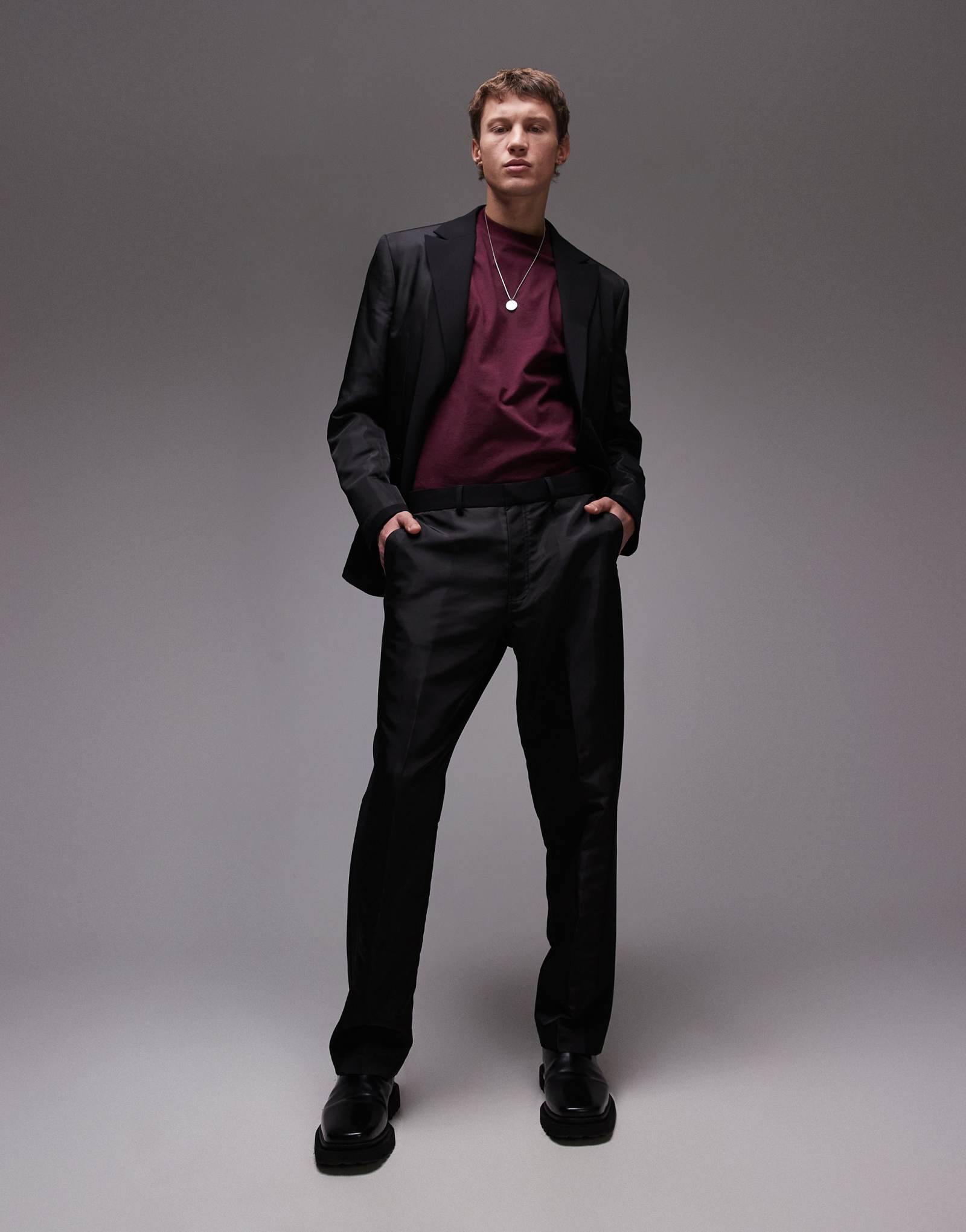Прямые брюки классические Topman черного цвета