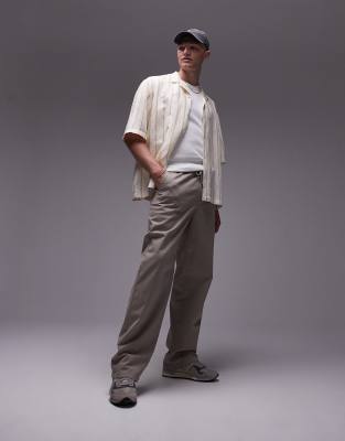 straight pants in ecru-Neutral
