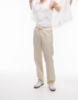 straight pants in stone-Neutral