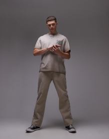 ASOS DESIGN Harrington jacket with cord collar in washed stone