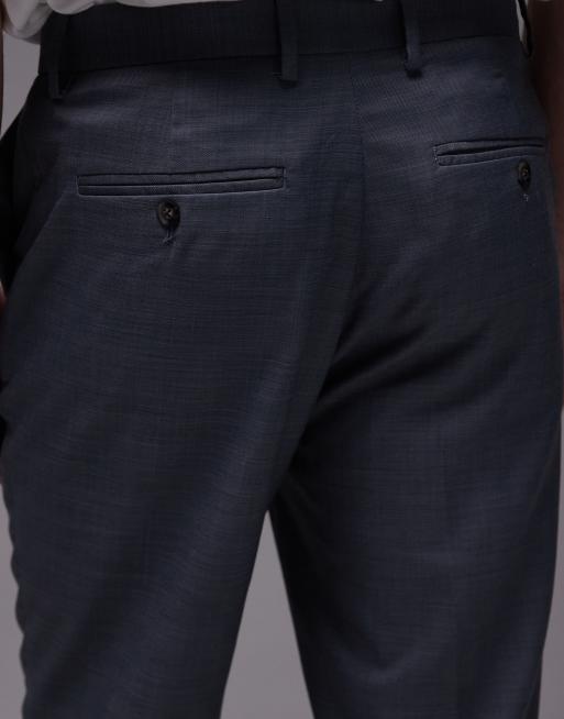 Topman straight suit pants in blue, 4 of 5
