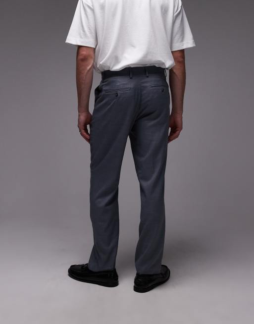 Topman straight suit pants in blue, 5 of 5