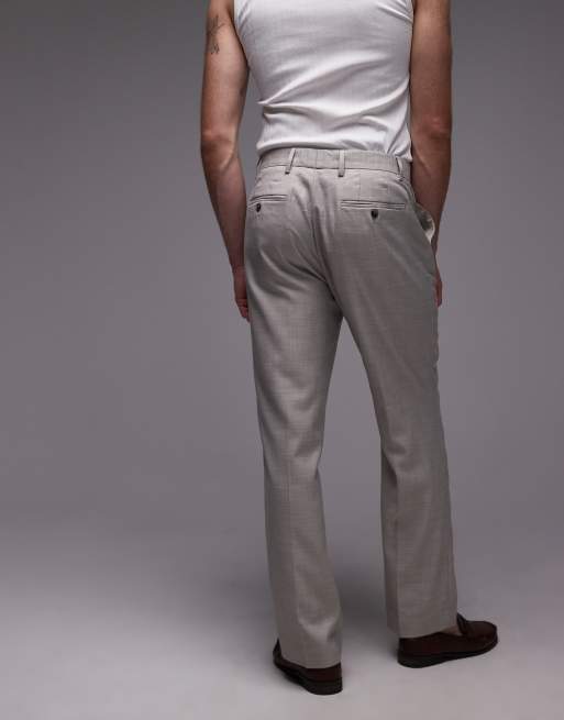 Topman straight suit pants in stone, 4 of 5