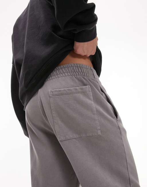 Topman straight sweatpants in washed gray