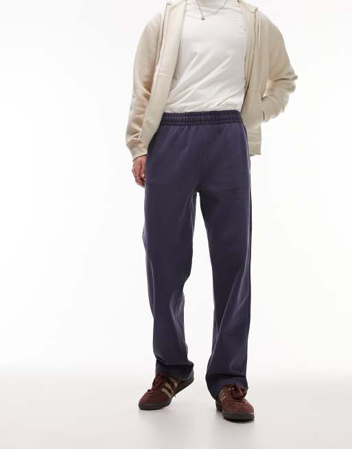 Topman straight trackies in washed blue