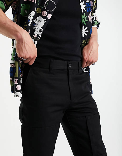 Trousers & Chinos Topman straight trousers in black 
