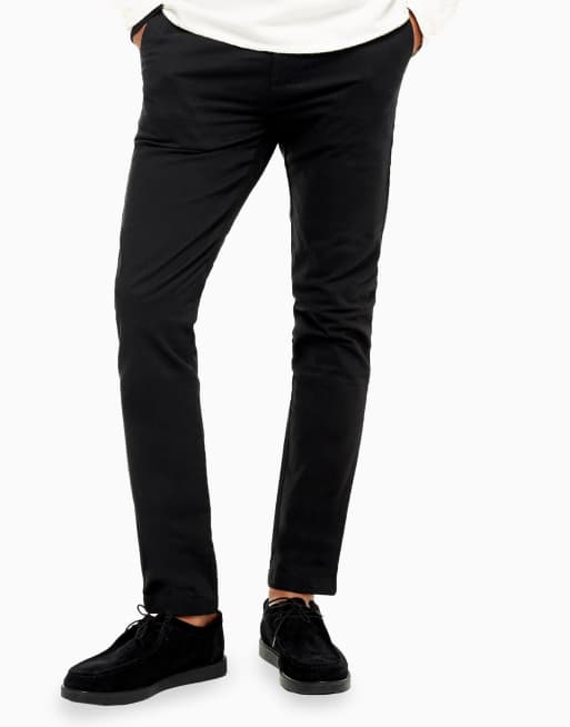 Topman stretch skinny chinos in black | ASOS