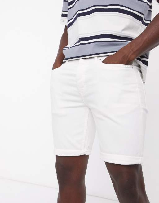 White skinny jean hot sale shorts