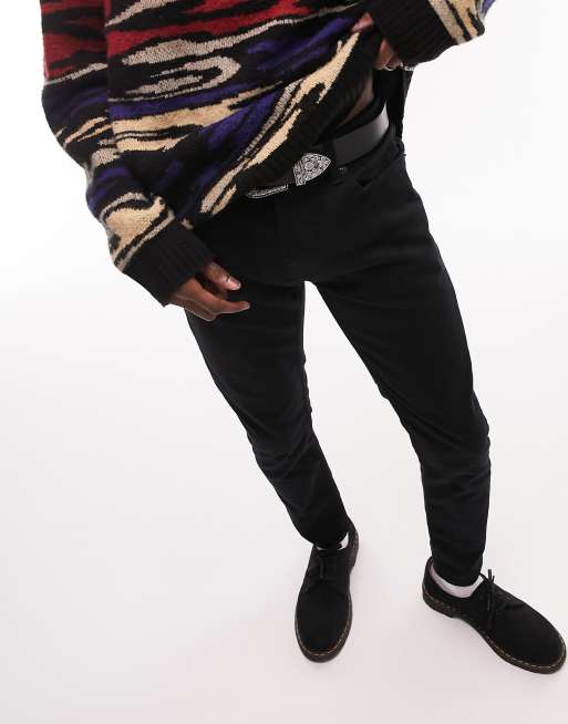 Topman stretch skinny jeans in black 