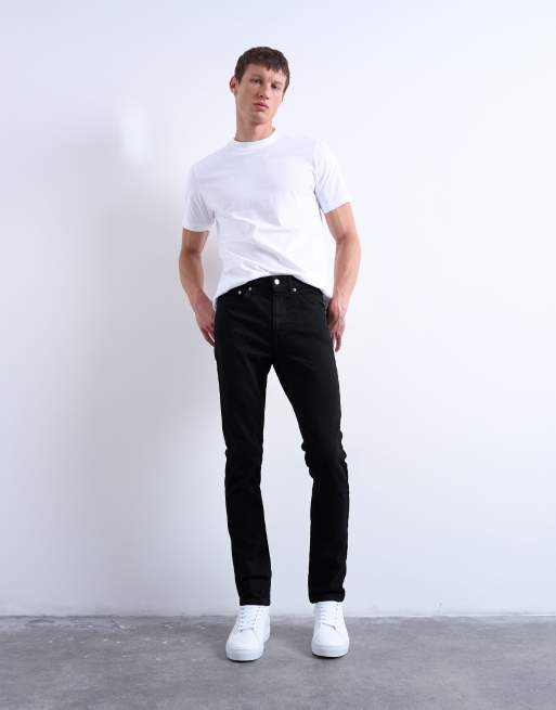 Topman stretch skinny jeans in black