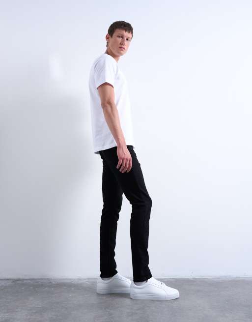 Topman stretch skinny jeans in black