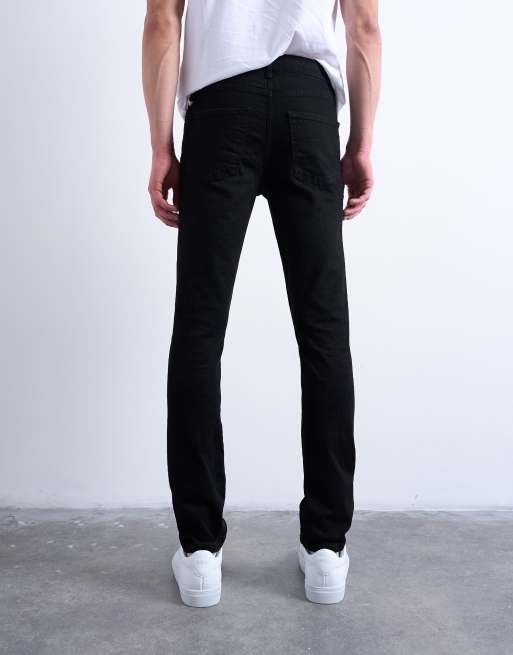Topman stretch skinny jeans in black