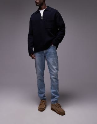 Topman Stretch Skinny Jeans In Blue