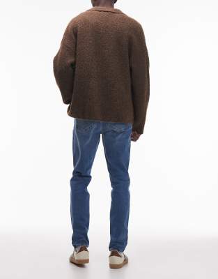 Topman Stretch Skinny Jeans In Blue