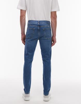 Topman Stretch Skinny Jeans In Blue