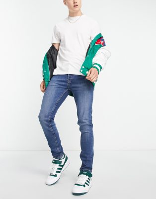 Topman stretch skinny jeans in light wash - ASOS Price Checker