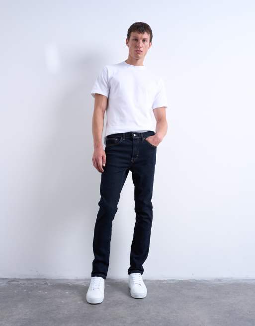 Topman stretch skinny jeans in raw