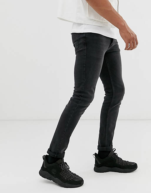 deformation Harden Minearbejder Topman stretch skinny jeans in washed black | ASOS