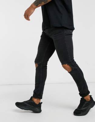 topman black stretch skinny jeans