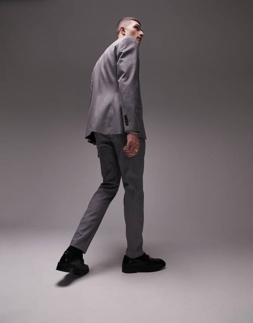 Topman stretch skinny pants in gray, 3 of 5