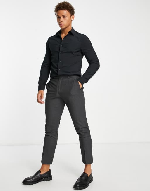 Black smart hot sale shirt