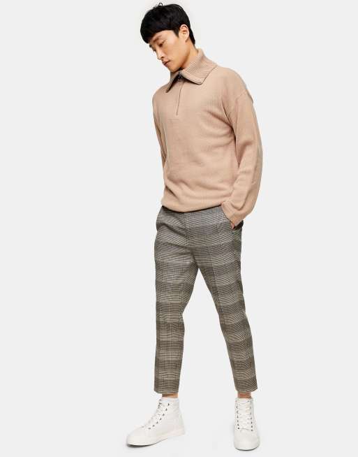 Topman stretch skinny checkered trousers sales