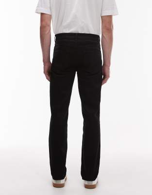Topman Stretch Tapered Jeans In Black