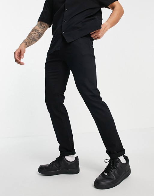 Topman stretch slim jeans in black