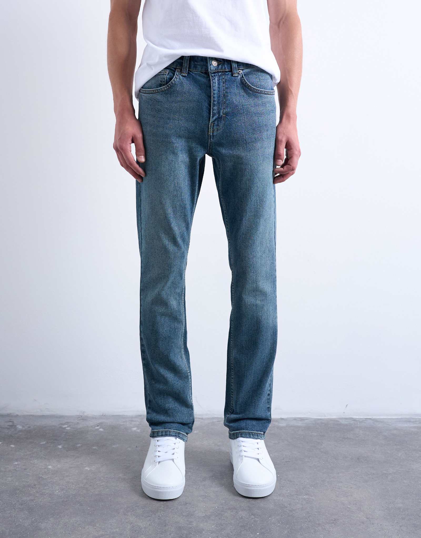 Зауженные джинсы-стрейч Topman после средней стирки