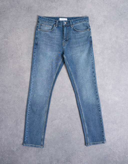Topman stretch slim jeans in mid wash, 6 of 7