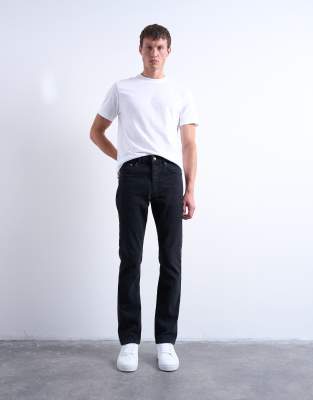 Topman Stretch Slim Jeans In Blue