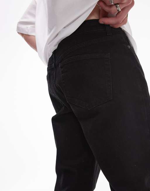Topman taper jeans in black