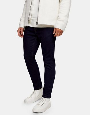 Topman stretch tapered jeans in raw 