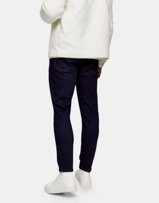 Topman stretch tapered jeans in raw 