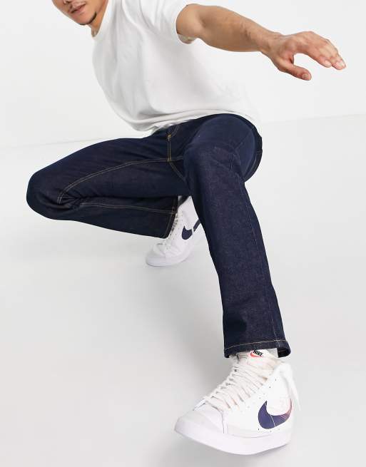 Topman - Stretchy smalle jeans van katoenmix in raw denim - MBLUE