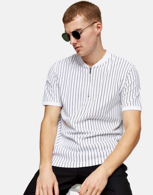 Men's Baseball Stripe Short Sleeve Shirt