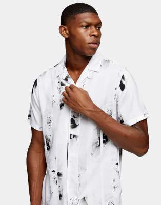 men's shirt with floral collar