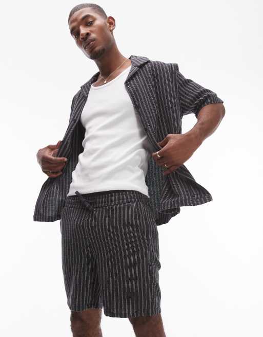 Topman striped shorts in black - part of a set, 4 of 5