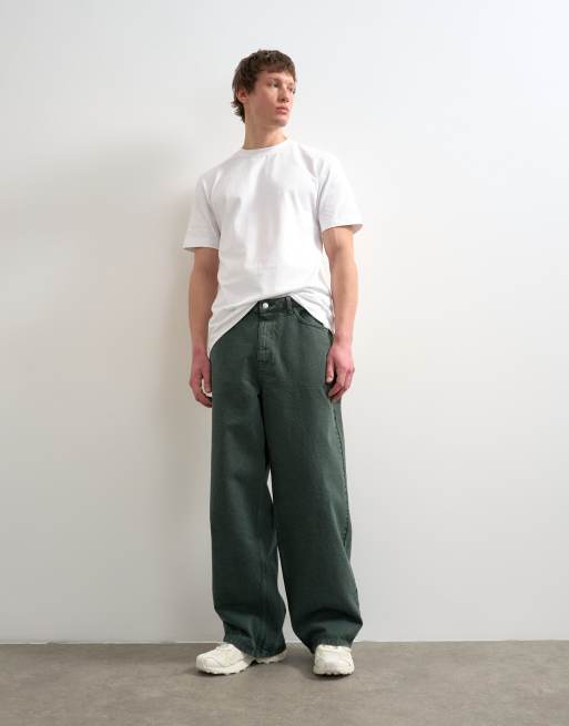 Topman - Stugge baggy jeans in groen, 2 van 7