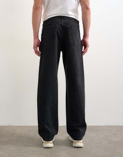 Topman - Stugge jeans met rechte pijpen in verwassen zwart, 4 van 7
