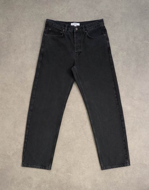 Topman - Stugge jeans met rechte pijpen in verwassen zwart, 6 van 7