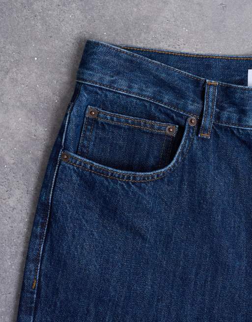 Topman - Stugge rechte jeans in blauw met donkere wassing, 5 van 7