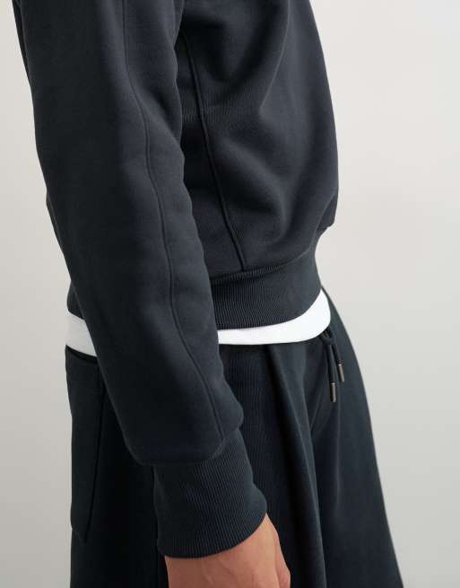 Topman sudadera de tejido grueso de corte holgado en negro, 5 de 5