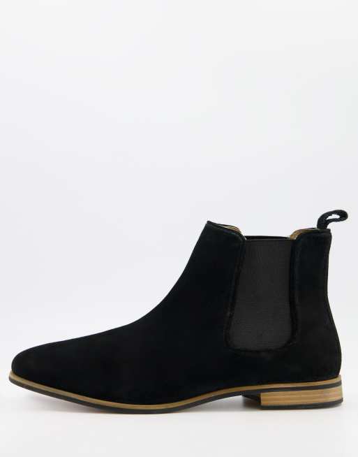 Topman suede chelsea boots in black | ASOS