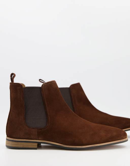 Topman suede chelsea boots brown | ASOS