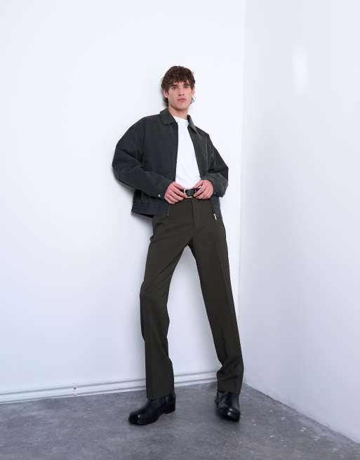 Topman suede effect jacket in washed grey, 2 of 5