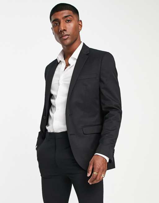 Topman suit jacket in black ASOS
