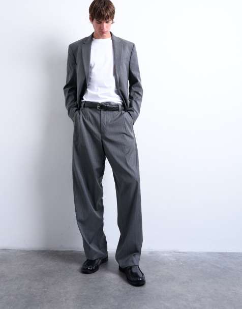 Topman suit set in charcoal pinstripes - view 1