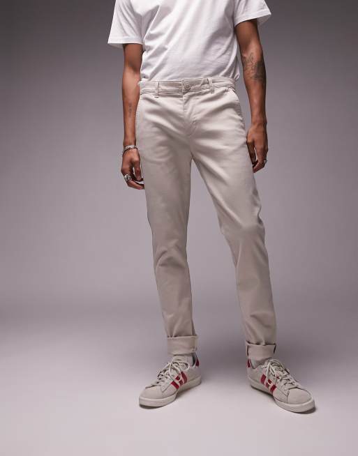 Topman super skinny chino pants in stone