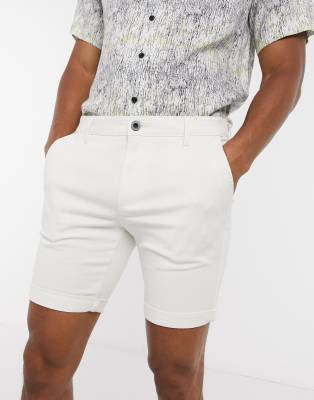 white skinny chino shorts